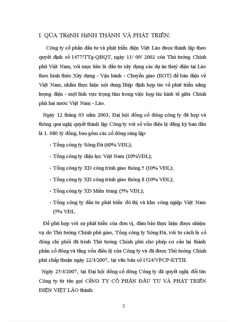 image for page Báo cáo thực tập tại công ty cổ phần điện Việt Lào