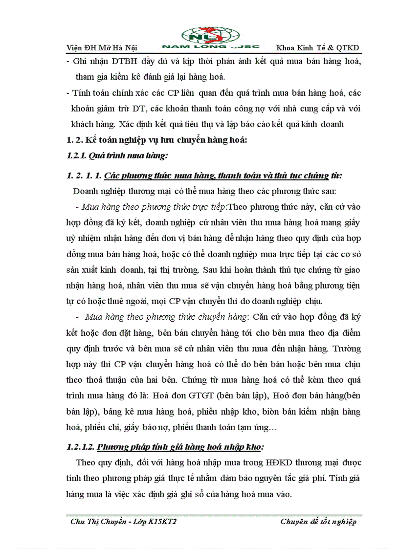 image for page Hoàn thiện công tác hạch toán lưu chuyển hàng hoá và xác định kết quả tiêu thụ hàng hoá tại công ty cổ phần tin học viễn thông Nam Long