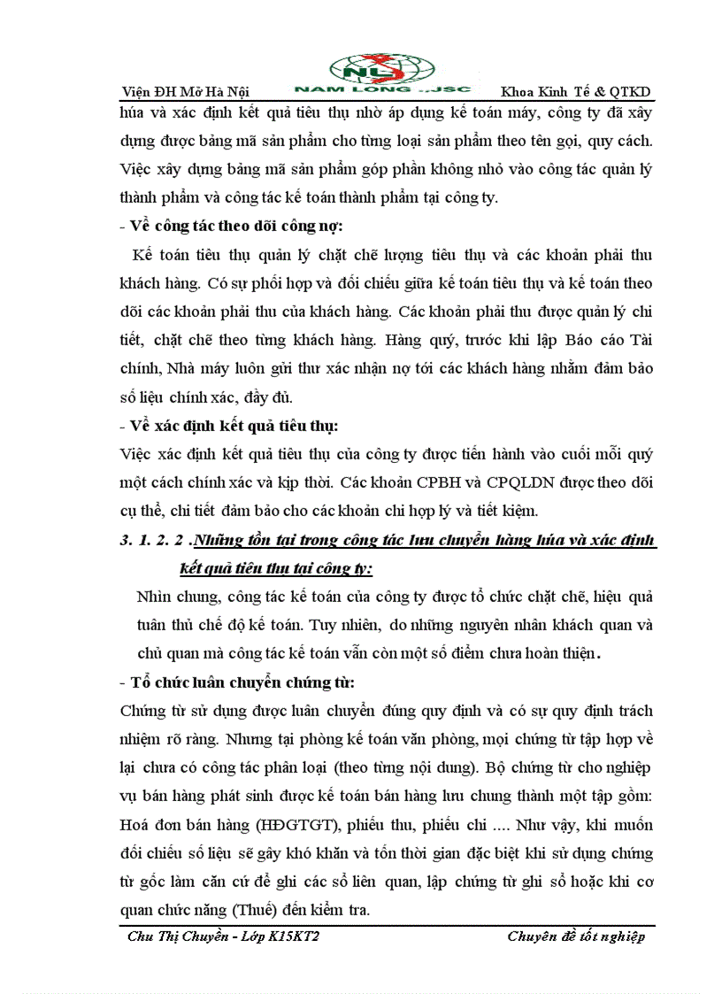 image for page Hoàn thiện công tác hạch toán lưu chuyển hàng hoá và xác định kết quả tiêu thụ hàng hoá tại công ty cổ phần tin học viễn thông Nam Long