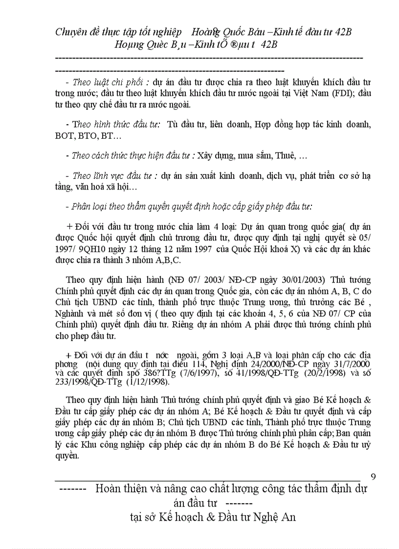 image for page Hoàn thiện và nâng cao chất lượng công tác thẩm định dự án đầu tư tại sở Kế hoạch & Đầu tư Nghệ An