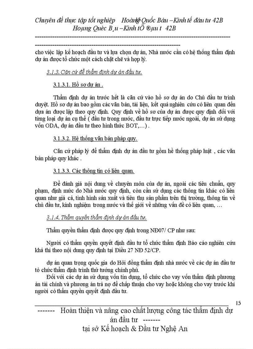 image for page Hoàn thiện và nâng cao chất lượng công tác thẩm định dự án đầu tư tại sở Kế hoạch & Đầu tư Nghệ An