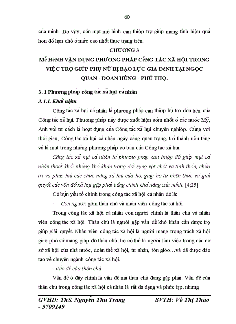 image for page Vận dụng phương pháp Công tác xã hội cá nhân trong việc trợ giúp phụ nữ bị bạo lực gia đình tại xã Ngọc Quan - Đoan Hùng - Phú Thọ