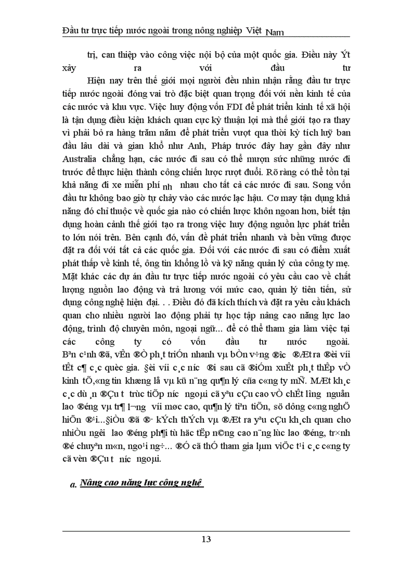 image for page Đầu tư trực tiếp nước ngoài phát triển nghành nông nghiệp Việt Nam thực trạng và giải pháp