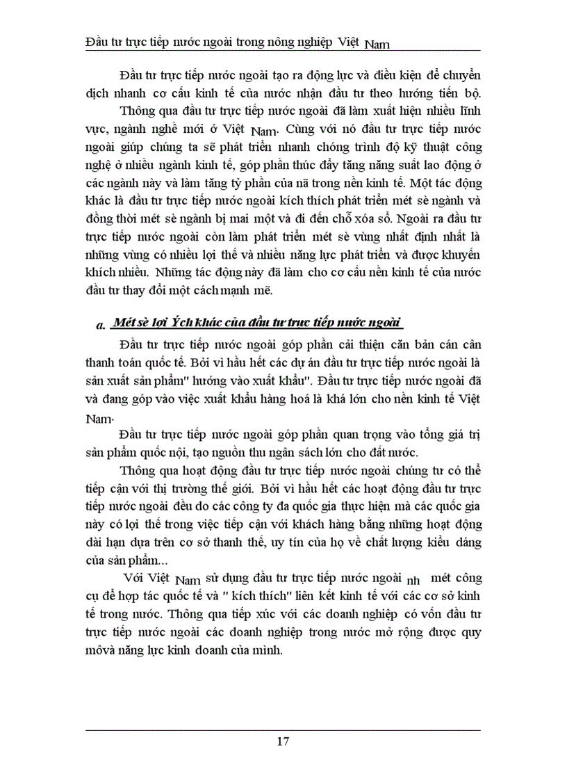 image for page Đầu tư trực tiếp nước ngoài phát triển nghành nông nghiệp Việt Nam thực trạng và giải pháp