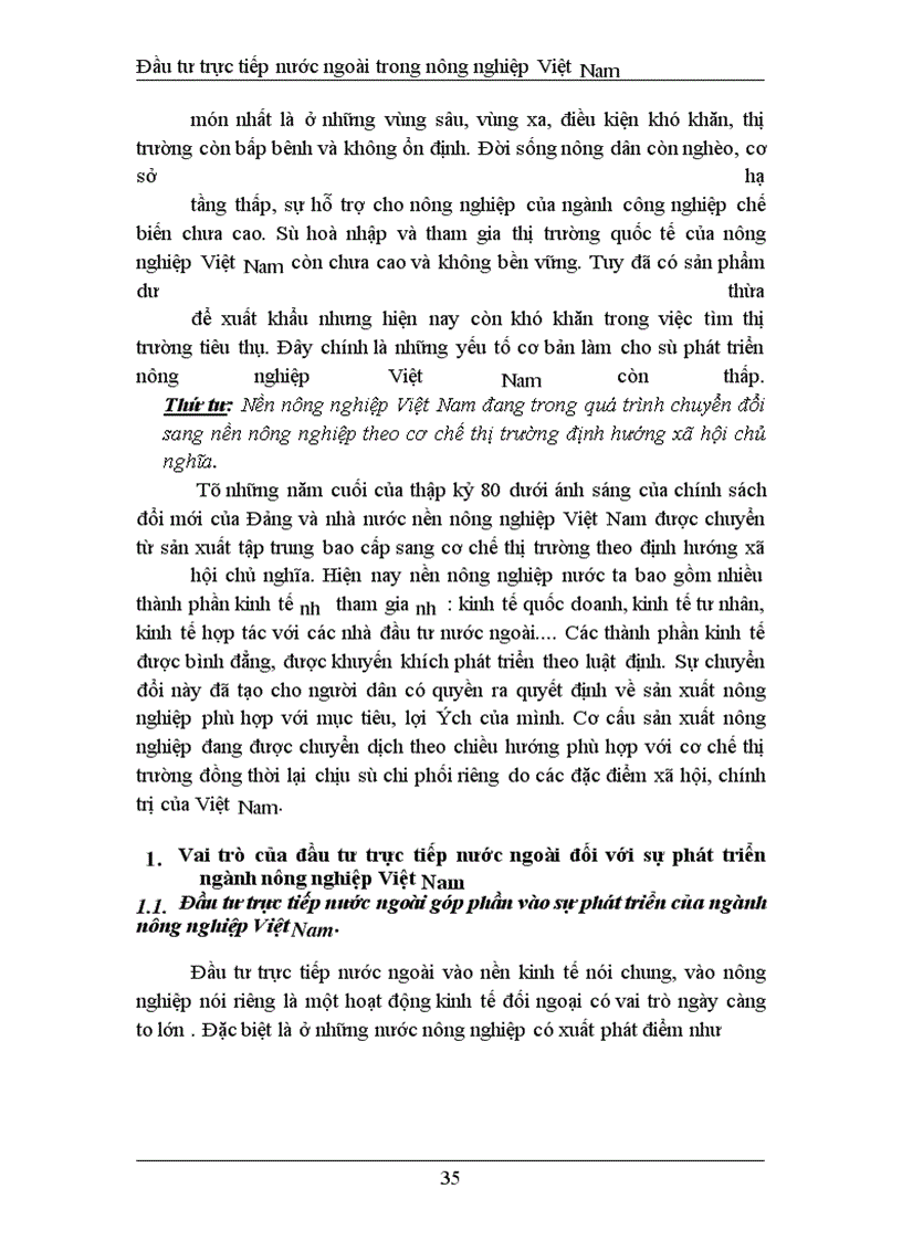 image for page Đầu tư trực tiếp nước ngoài phát triển nghành nông nghiệp Việt Nam thực trạng và giải pháp