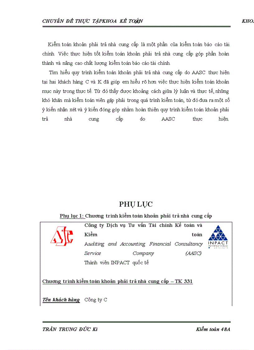 image for page Hoàn thiện quy trình kiểm toán khoản mục phải trả nhà cung cấp trong kiểm toán báo cáo tài chính do Công ty TNHH Dịch vụ Tư vấn Tài chính Kế toán và Kiểm toán (AASC) thực hiện