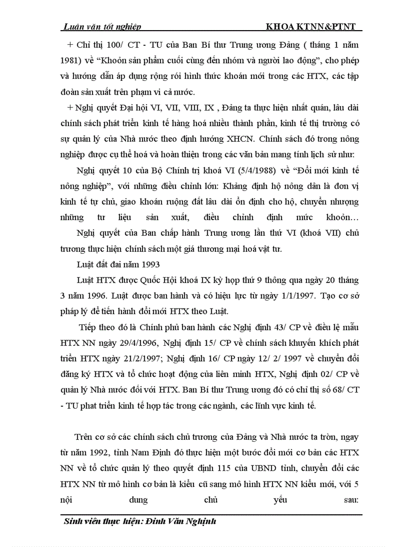 image for page Thực trạng và giải pháp đổi mới HTX nông nghiệp theo Luật ở tỉnh Nam Định