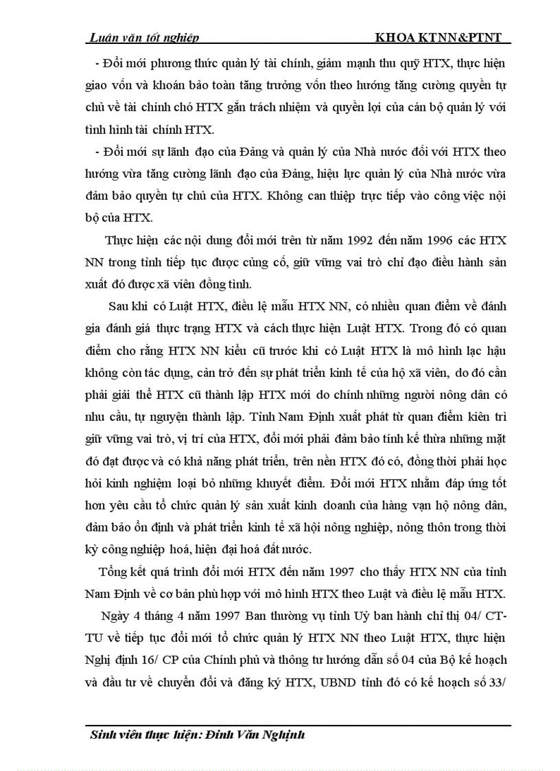 image for page Thực trạng và giải pháp đổi mới HTX nông nghiệp theo Luật ở tỉnh Nam Định