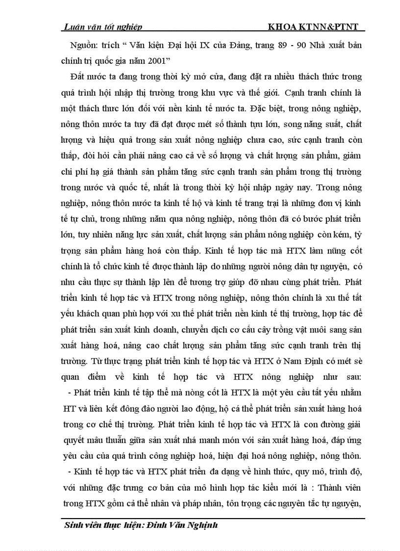 image for page Thực trạng và giải pháp đổi mới HTX nông nghiệp theo Luật ở tỉnh Nam Định