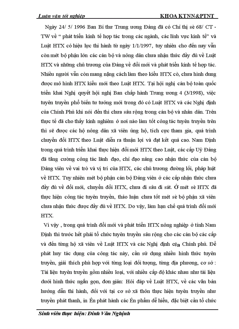 image for page Thực trạng và giải pháp đổi mới HTX nông nghiệp theo Luật ở tỉnh Nam Định