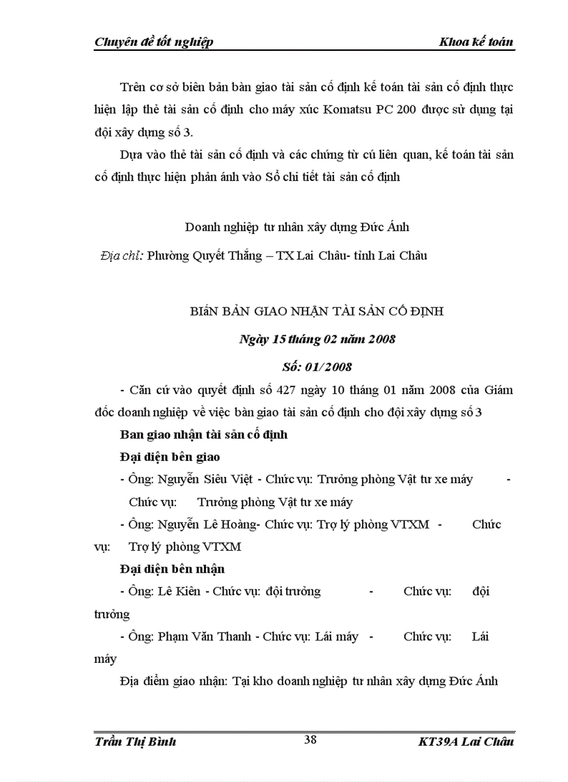 image for page Hoàn thiện Kế toán tài sản cố định hữu hình tại Doanh nghiệp tư nhân xây dựng Đức Ánh