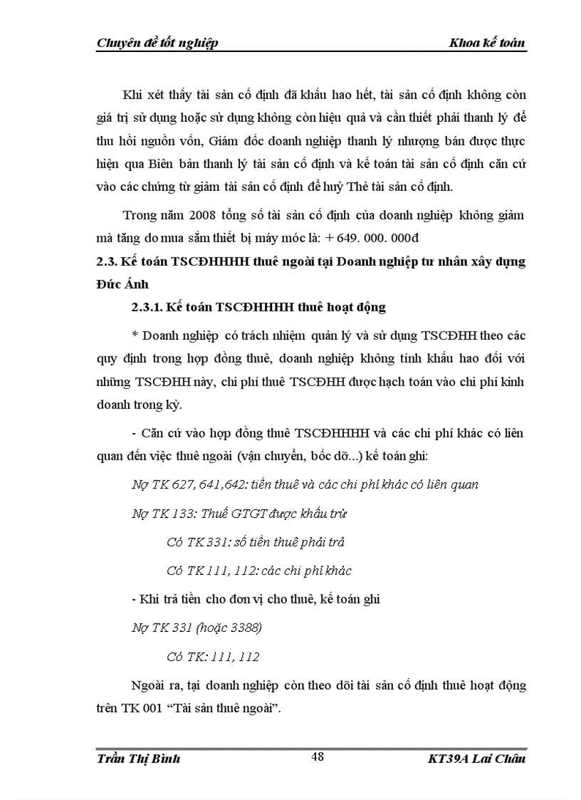 image for page Hoàn thiện Kế toán tài sản cố định hữu hình tại Doanh nghiệp tư nhân xây dựng Đức Ánh