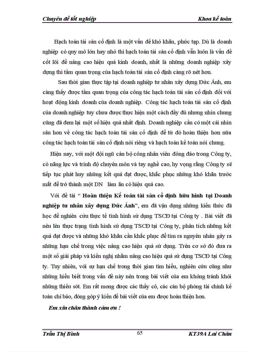 image for page Hoàn thiện Kế toán tài sản cố định hữu hình tại Doanh nghiệp tư nhân xây dựng Đức Ánh
