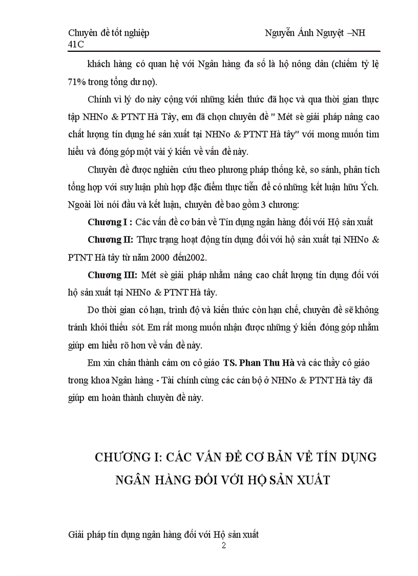 image for page Một số giải pháp nâng cao chất lượng tín dụng hộ sản xuất tại NHNo & PTNT Hà tây