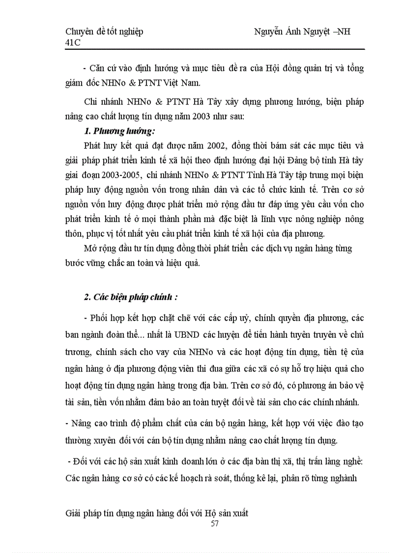 image for page Một số giải pháp nâng cao chất lượng tín dụng hộ sản xuất tại NHNo & PTNT Hà tây