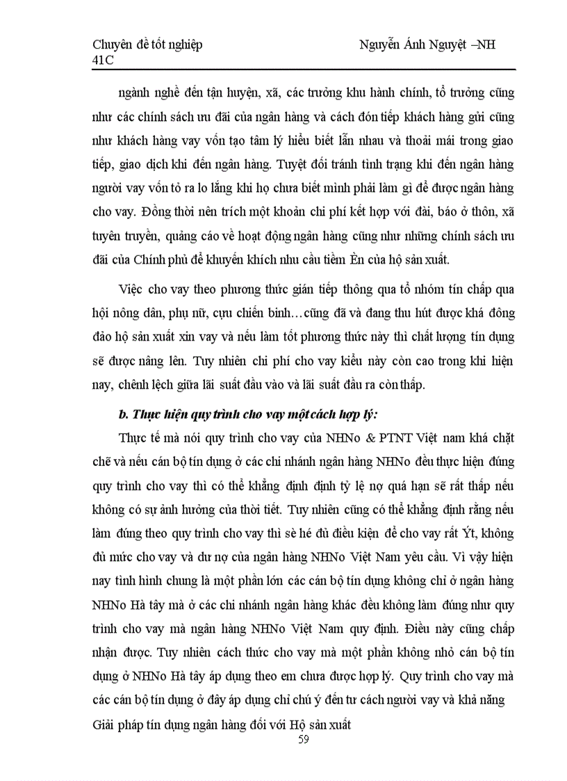 image for page Một số giải pháp nâng cao chất lượng tín dụng hộ sản xuất tại NHNo & PTNT Hà tây