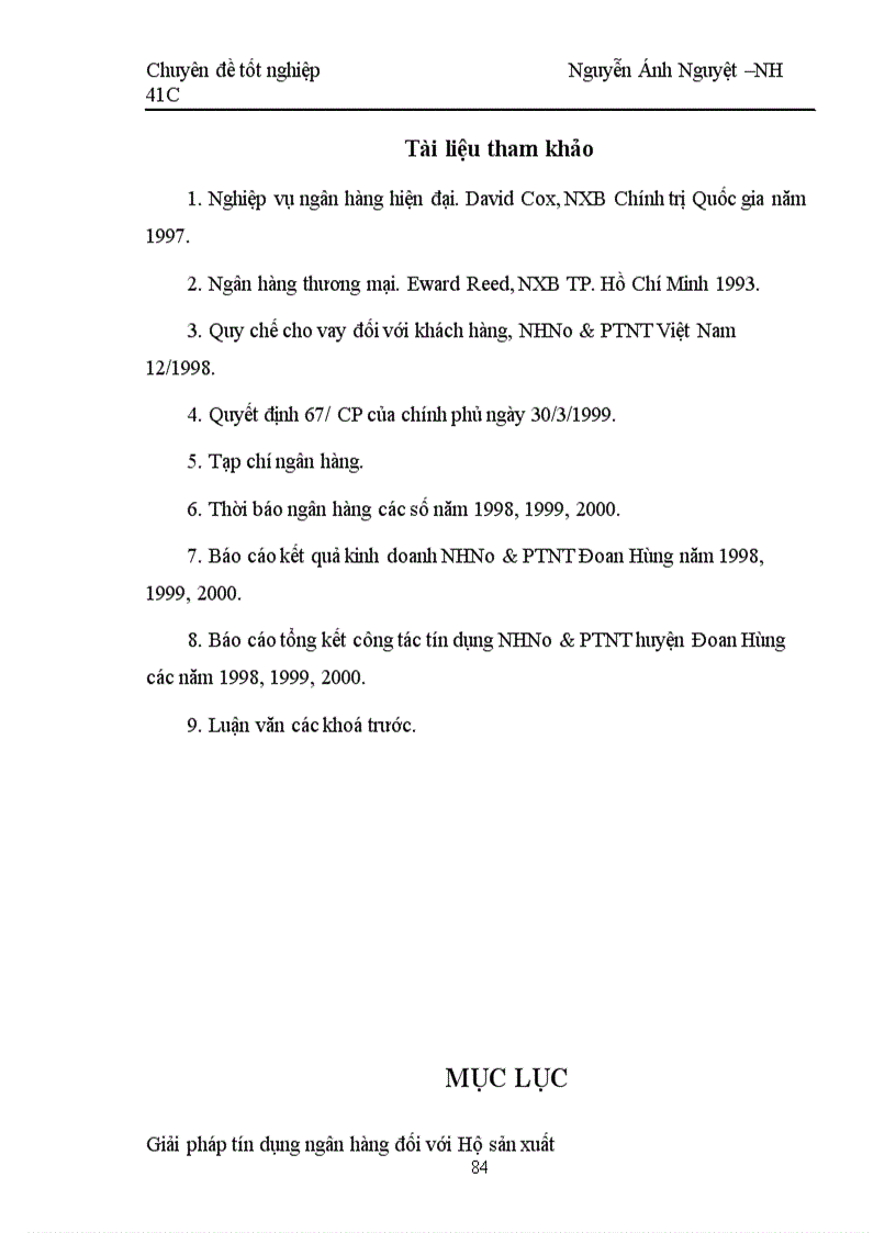 image for page Một số giải pháp nâng cao chất lượng tín dụng hộ sản xuất tại NHNo & PTNT Hà tây