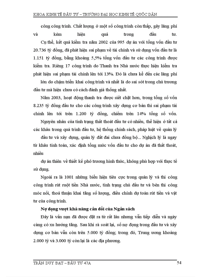 image for page Đầu tư, đầu tư xdcb, thất thoát và lãng phí trong đầu tư xdcb