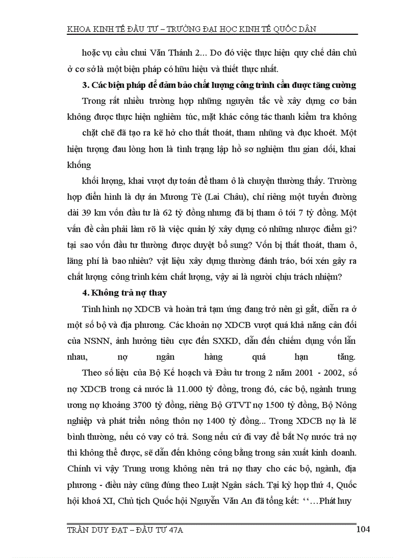 image for page Đầu tư, đầu tư xdcb, thất thoát và lãng phí trong đầu tư xdcb