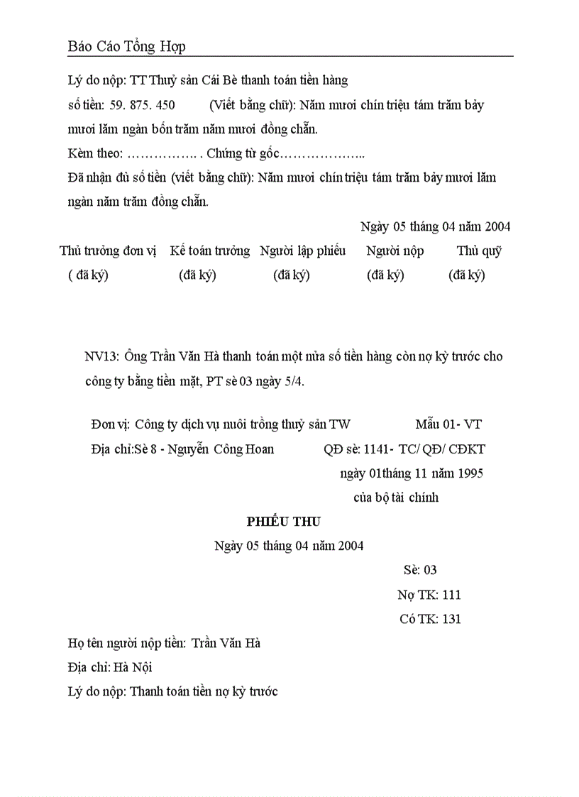 image for page Công tác hạch toán kế toán tại Công ty dịch vụ nuôi trồng thuỷ sản trung ương