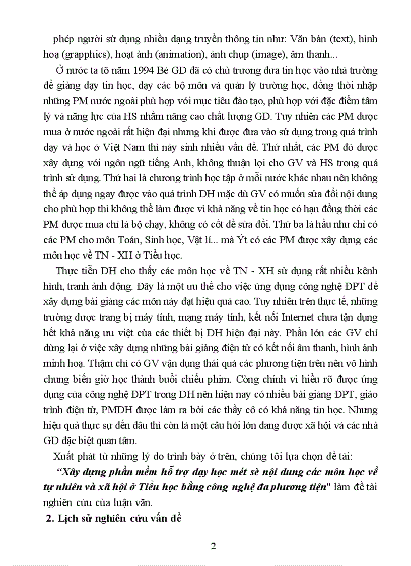 image for page Xây dựng phần mềm hỗ trợ dạy học một số nội dung các môn học về tự nhiên và xã hội ở Tiểu học bằng công nghệ đa phương tiện