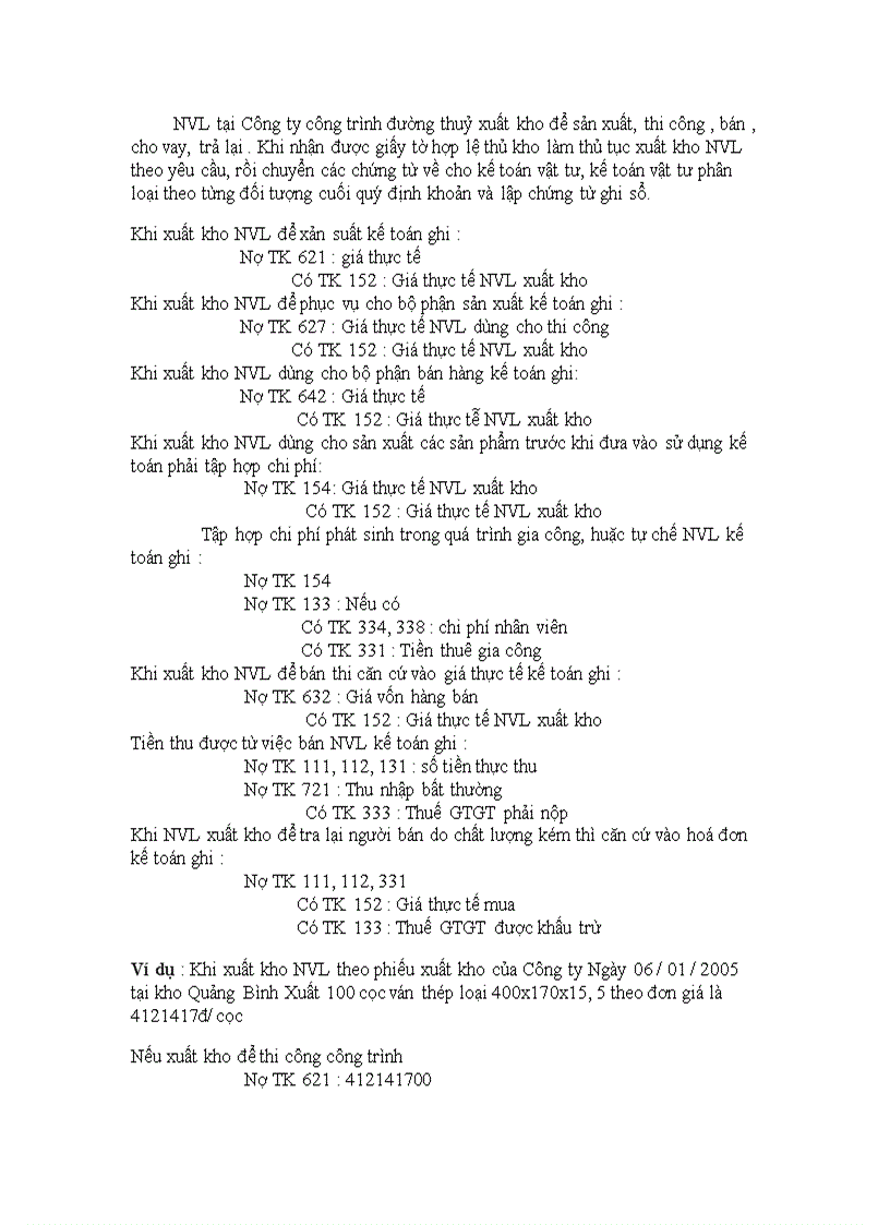 image for page Công tác hạch toán nguyên vật liệu và công cụ dụng cụ tại Công ty công trình đường thuỷ