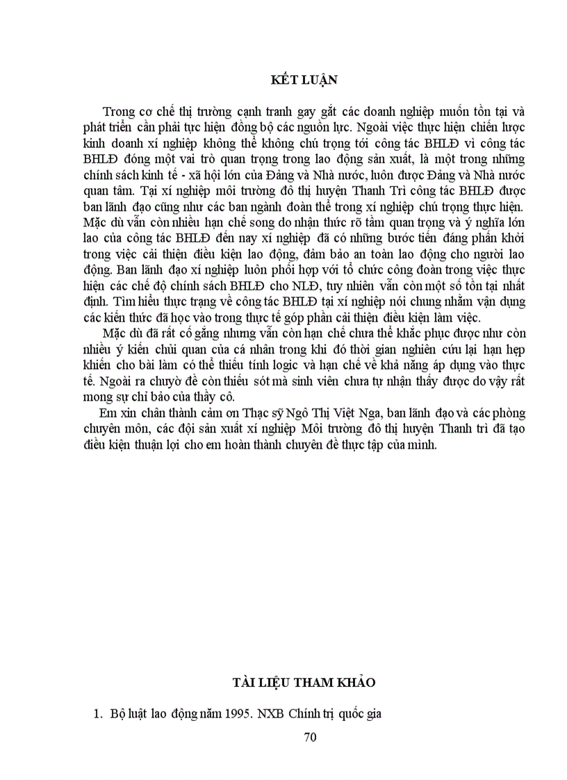 image for page Công tác bảo hộ lao động đối với người lao động ở xí nghiệp Môi trường Đô thị huyện Thanh Trì