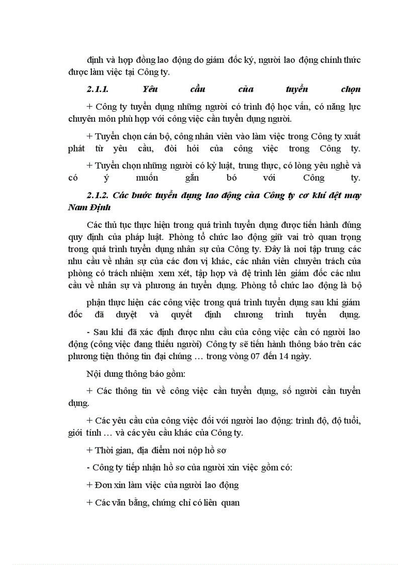 image for page Công tác quản trị nhân sự tại Công ty Cơ khí - Dệt may Nam Định