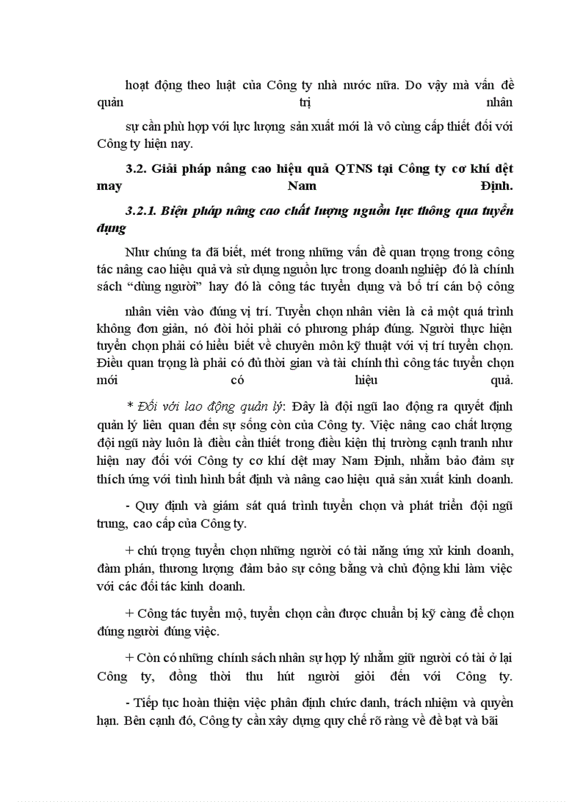 image for page Công tác quản trị nhân sự tại Công ty Cơ khí - Dệt may Nam Định