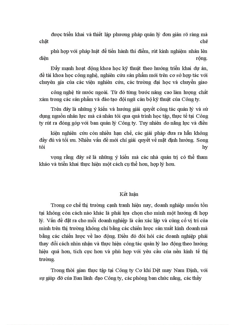 image for page Công tác quản trị nhân sự tại Công ty Cơ khí - Dệt may Nam Định