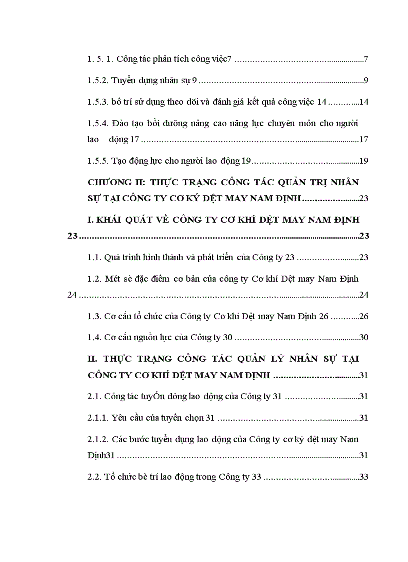 image for page Công tác quản trị nhân sự tại Công ty Cơ khí - Dệt may Nam Định