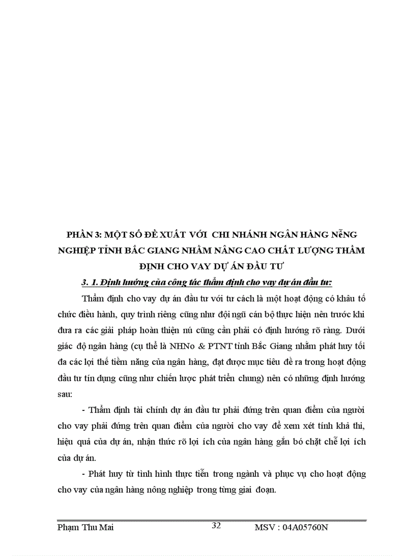 image for page Giải pháp nâng cao chất lượng thẩm định cho vay dự án đầu tư tại NHNo&PTNT tỉnh Bắc Giang làm chuyên đề tốt nghiệp