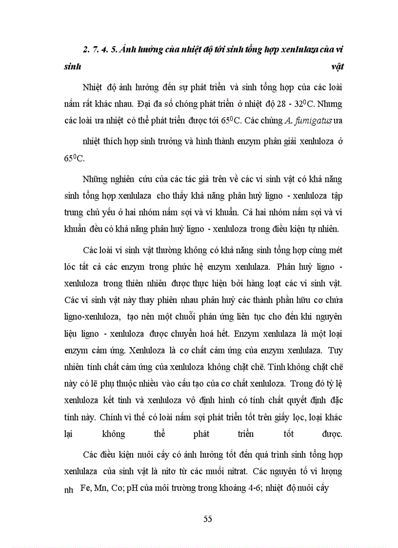 image for page Phân lập, tuyển chọn và nghiên cứu các yếu tố ảnh hưởng đến khả năng sinh tổng hợp xenlulaza của một số chủng vi sinh vật nhằm ứng dụng xử lý phế thải ligno-xenluloza