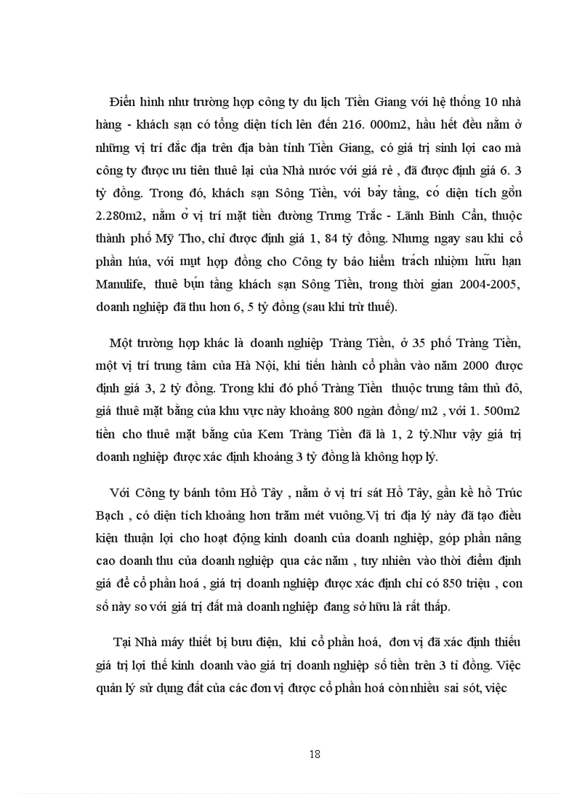 image for page Thực trạng xác định giá trị lợi thế vị trí địa lý trong tiến trình cổ phần hoá tại Việt Nam