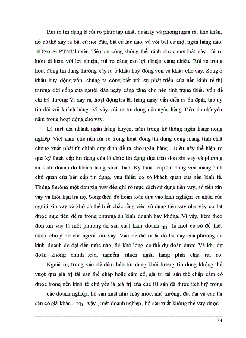 image for page Giải pháp phòng ngừa và hạn chế rủi ro tín dụng tại NHNo&PTNT Huyện Tiên Du - Tỉnh Bắc Ninh