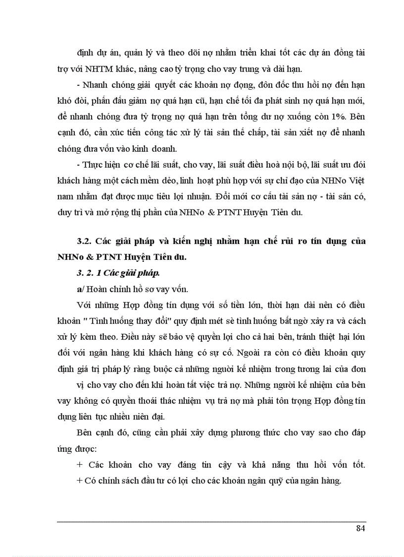 image for page Giải pháp phòng ngừa và hạn chế rủi ro tín dụng tại NHNo&PTNT Huyện Tiên Du - Tỉnh Bắc Ninh