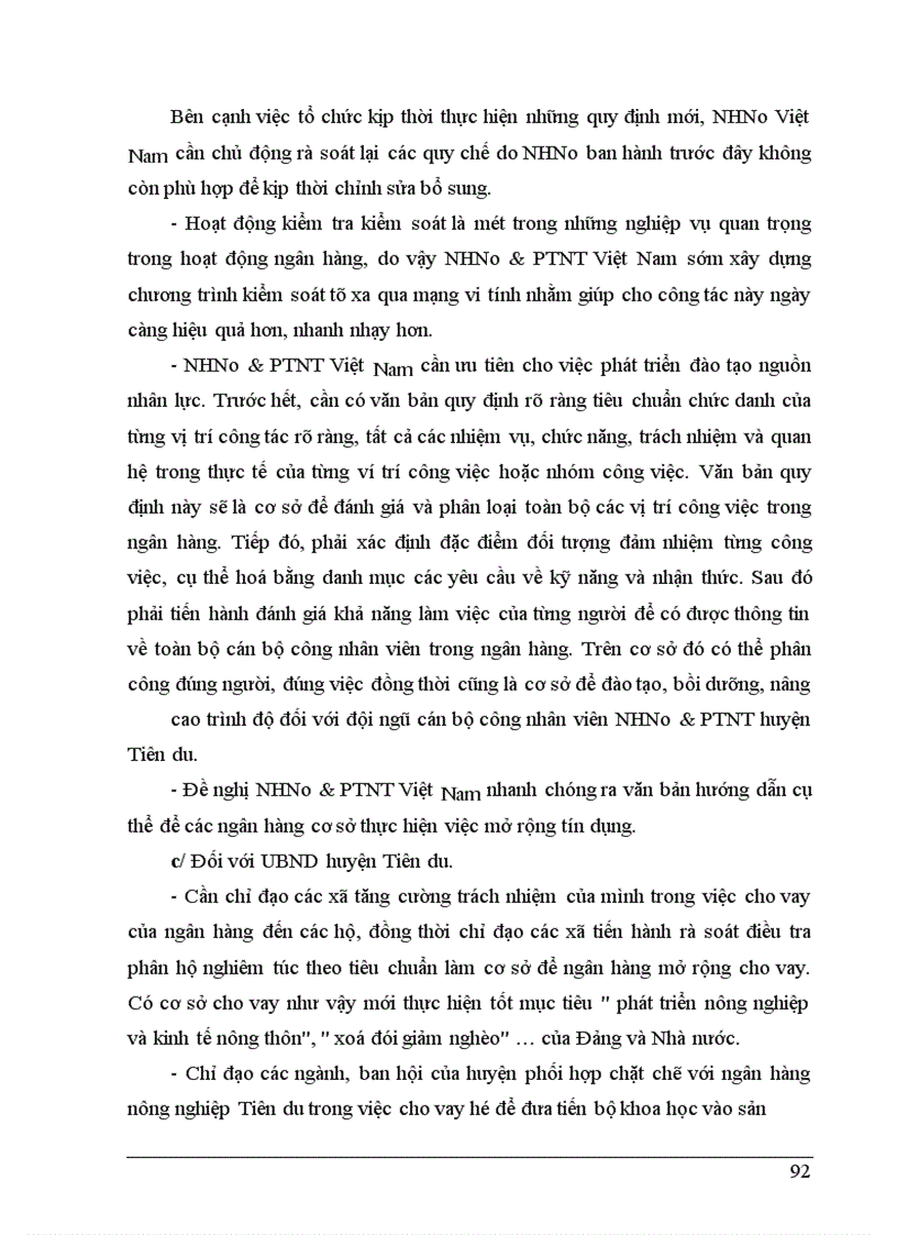image for page Giải pháp phòng ngừa và hạn chế rủi ro tín dụng tại NHNo&PTNT Huyện Tiên Du - Tỉnh Bắc Ninh