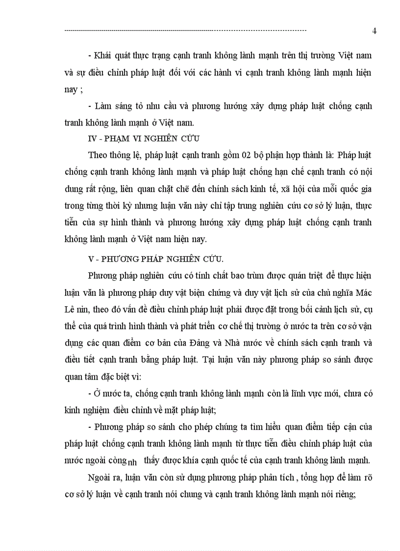 Thực trạng cạnh tranh không lành mạnh, nhu cầu, Phương hướng , nội dung xây dựng pháp luật chống cạnh Tranh không lành mạnh ở Việt Nam.