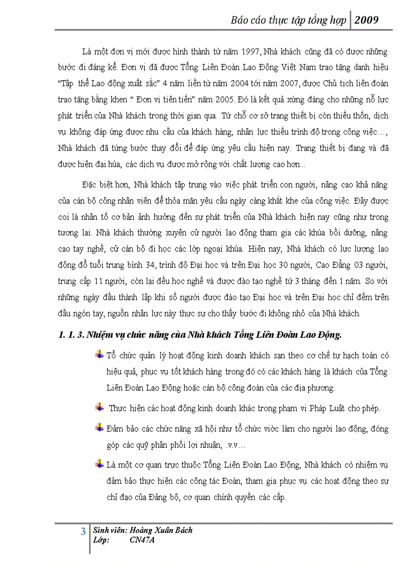 image for page Báo cáo thực tập tại Nhà khách Tổng Liên Đoàn Lao Động