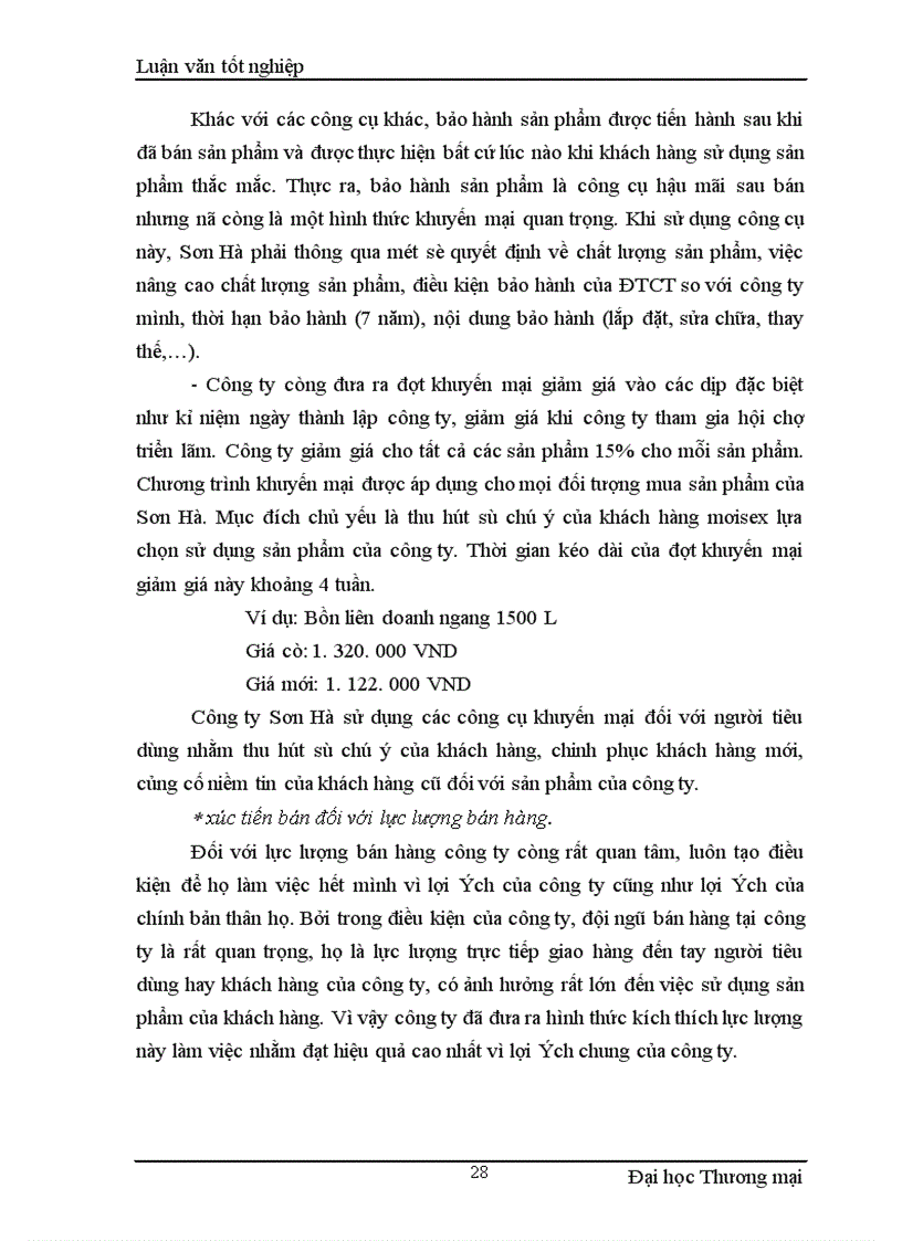 image for page Nghiệp vụ xúc tiến bán tại công ty TNHH Cơ Kim Khí Sơn Hà