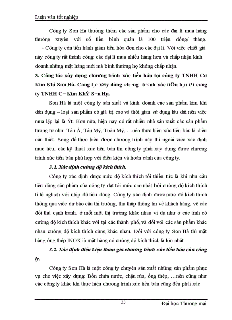 image for page Nghiệp vụ xúc tiến bán tại công ty TNHH Cơ Kim Khí Sơn Hà