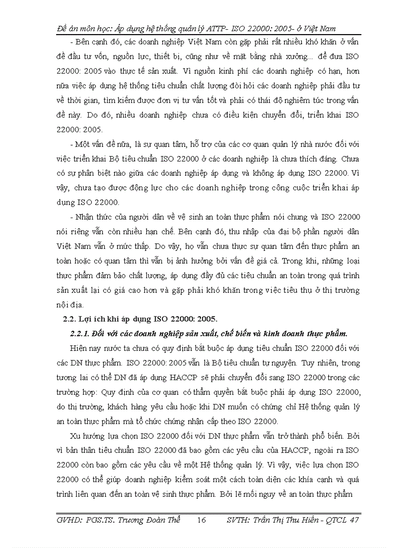 image for page Áp dụng hệ thống Quản lý an toàn thực phẩm - ISO 22000: 2005- ở Việt Nam