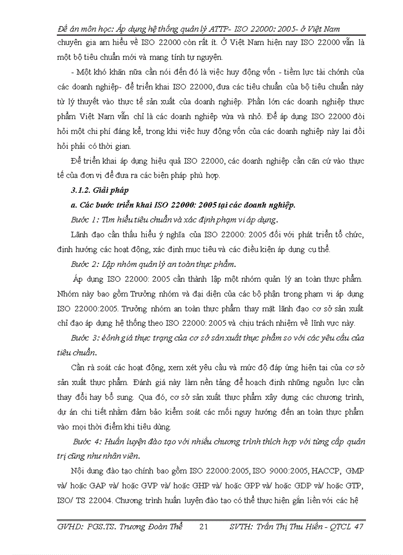 image for page Áp dụng hệ thống Quản lý an toàn thực phẩm - ISO 22000: 2005- ở Việt Nam