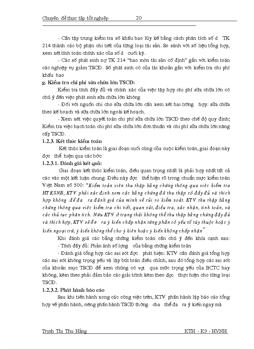 image for page Hoàn thiện quy trình kiểm toán khoản mục tài sản cố định trong kiểm toán báo cáo tài chính do Công ty TNHH Kiểm toán và Định giá Việt Nam thực hiện