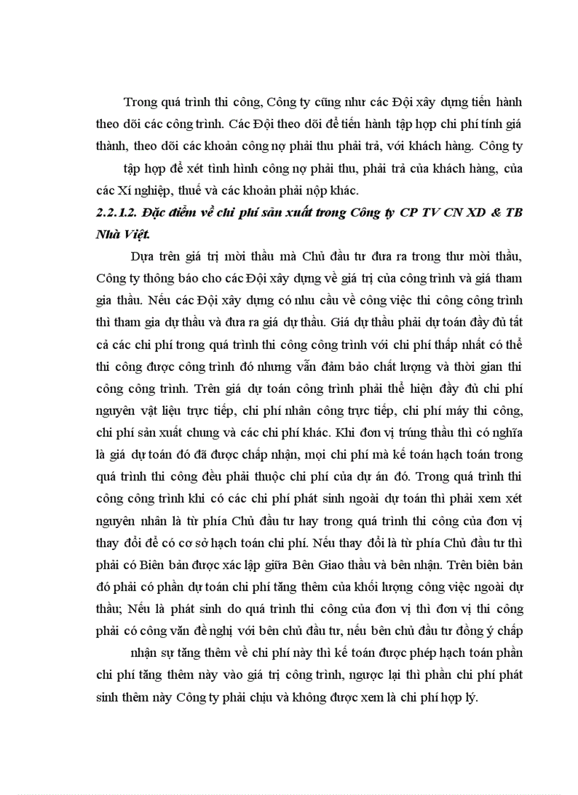 image for page Thực trạng về kế toán chi phí sản xuất và tính giá thành sản phẩm xây lắp tại công ty cp tư vấn công nghệ xây dựng và thiết bị nhà Việt