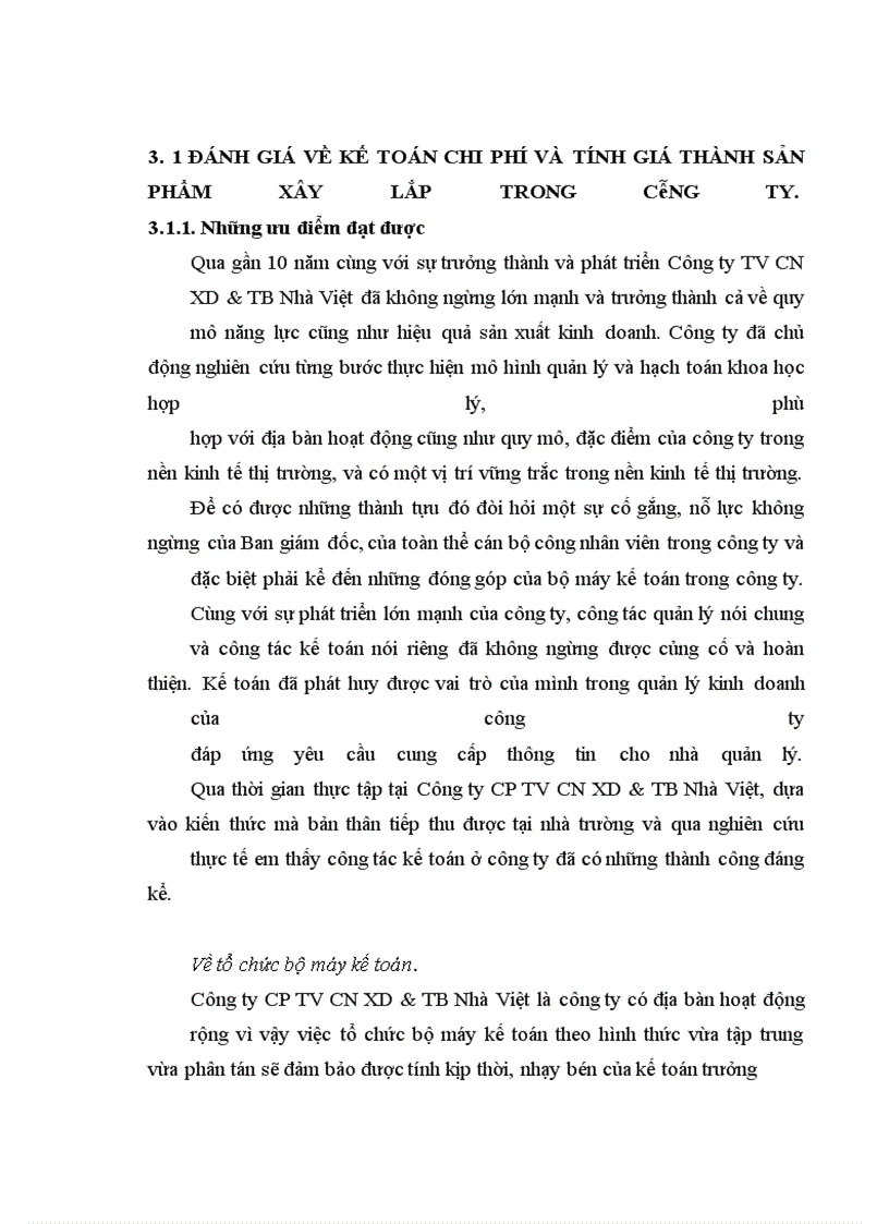 image for page Thực trạng về kế toán chi phí sản xuất và tính giá thành sản phẩm xây lắp tại công ty cp tư vấn công nghệ xây dựng và thiết bị nhà Việt