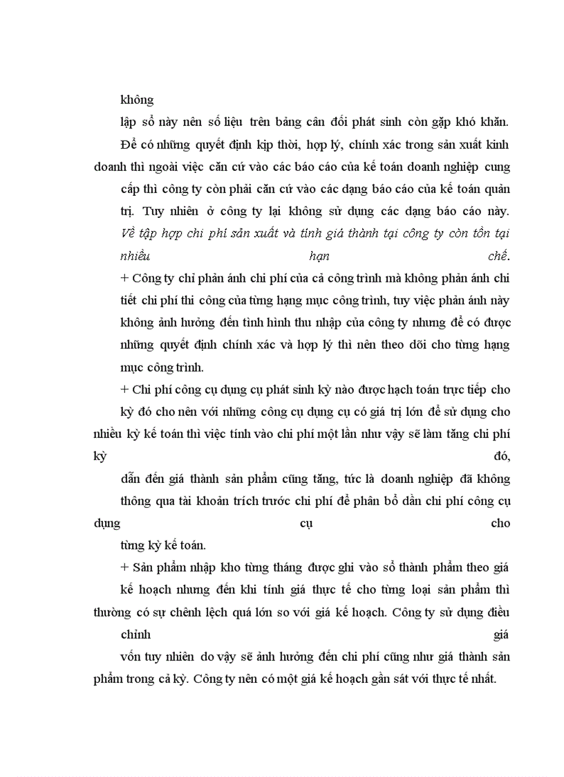 image for page Thực trạng về kế toán chi phí sản xuất và tính giá thành sản phẩm xây lắp tại công ty cp tư vấn công nghệ xây dựng và thiết bị nhà Việt