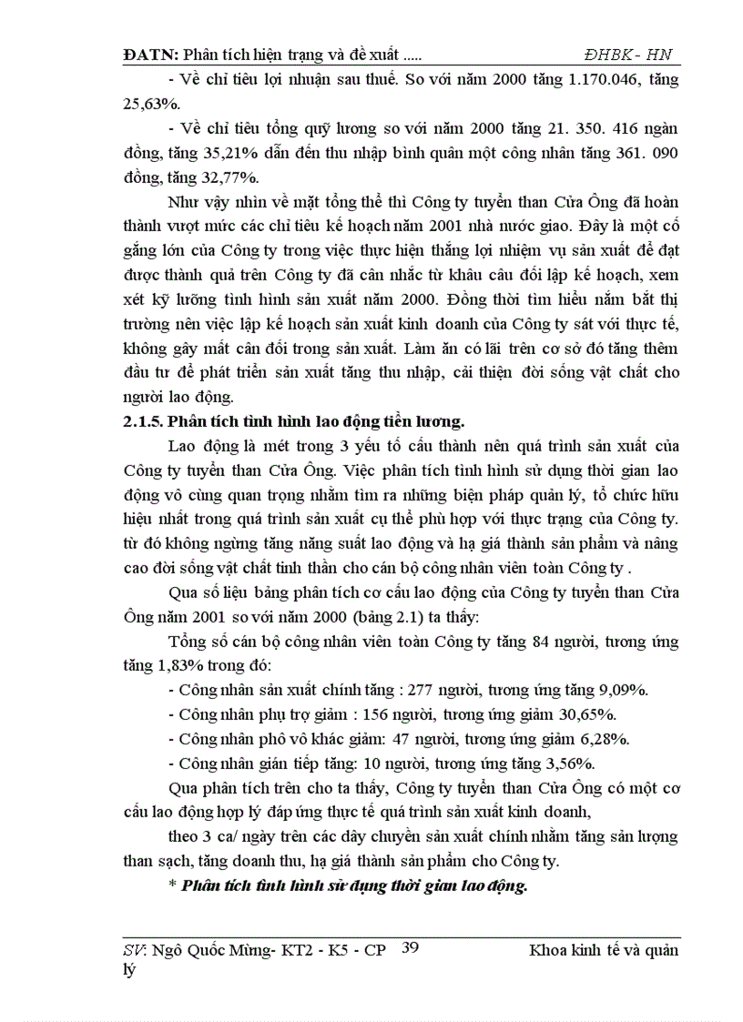 image for page Phân tích hiện trạng và đề xuất nâng cao chất lượng của Công ty Tuyển Than Cửa Ông.