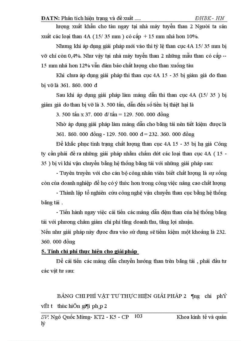 image for page Phân tích hiện trạng và đề xuất nâng cao chất lượng của Công ty Tuyển Than Cửa Ông.