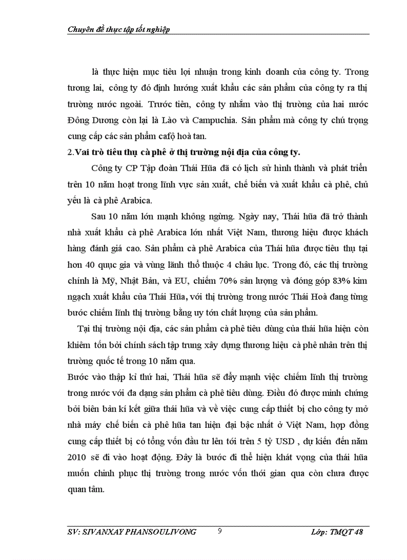 image for page Giải pháp đẩy mạnh tiêu thụ cà phê ở trong thị trường nội địa của công ty cồ phần tập đoàn Thái Hòa.
